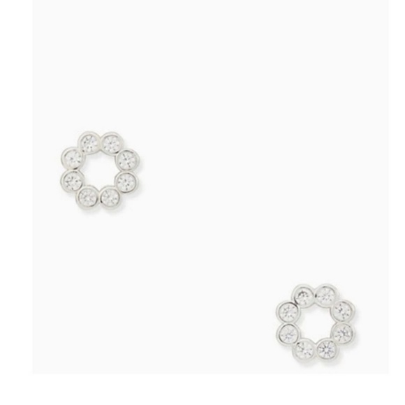 NWT KATE SPADE SILVER FULL CIRCLE PENDANT NECKLACE AND EARRINGS SET! SOLD OUT! - Picture 3 of 5